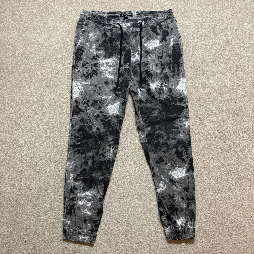 Elwood‎ Sweatpants Mens Medium Gray Tie Dye Jogger Pants Pockets Lounge Casual